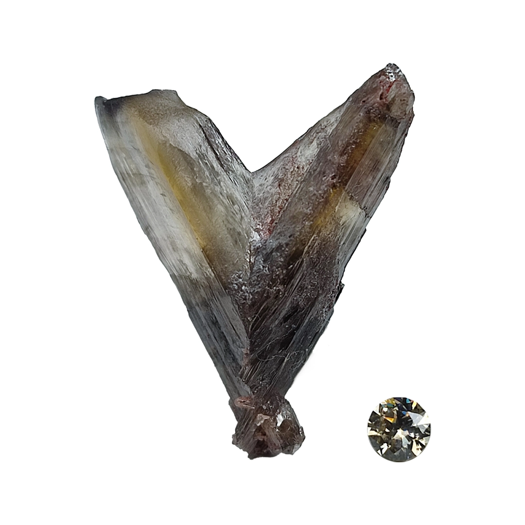 Cérusite macle et gemme, M'Fouati, Congo (Ref : MINSET-0001)
