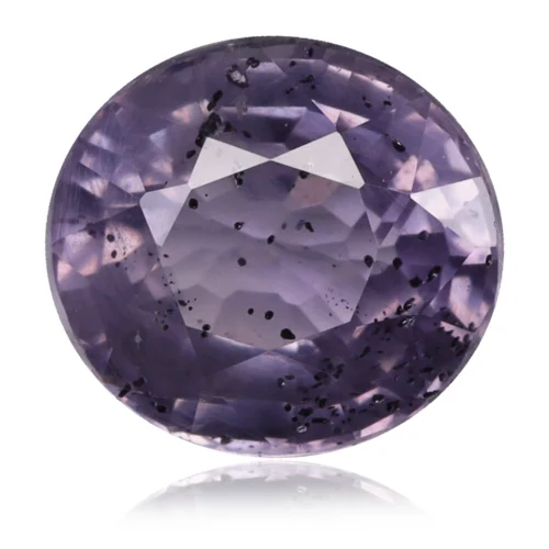 Saphir du Mozambique d'un poids de 1,28 carat, d'une rare couleur violette "Lavende" avec des reflets roses résultant de son dichroïsme - (Ref : GEMSAP-0034)