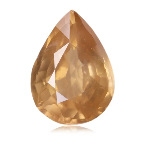 Zircon de Tanzanie taillé en poire, affichant un poids de 1,75 carat et une couleur orange peu commune - (Ref : GEMZIR-0015)