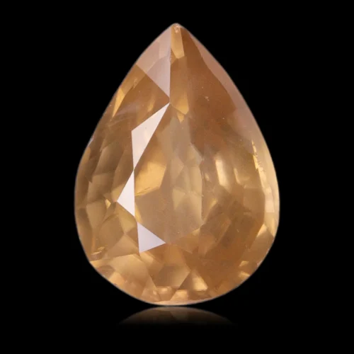 Zircon de Tanzanie taillé en poire, affichant un poids de 1,75 carat et une couleur orange peu commune - (Ref : GEMZIR-0015)