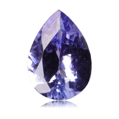 Tanzanite gemme calibrée en 7 x 5 mm facettée en poire de 0,64 carat - (Ref : GEMTAN-0020*1)