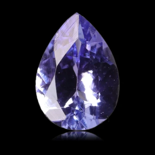 Tanzanite bleue gemme facettée en poire calibrée de 7 x 5 mm, de 0,64 carat, propre à la loupe (Ref : GEMTAN-0020*1). Idéal pour les créations de bijouterie joaillerie, pour les bagues et pendentifs