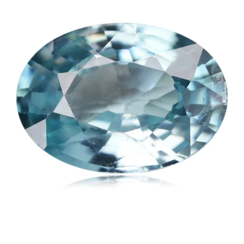 Zircon de 1,15 carat, provenant du Cambodge. La pierre est lumineuse, propre à l'œil nu, taillée en ovale.