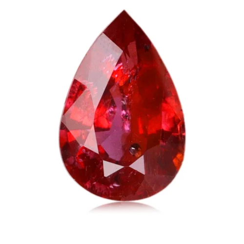 Rubis poire 0,51 carat, pierres précieuses