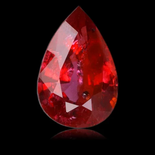 Rubis poire 0,51 carat, pierres précieuses gemmes