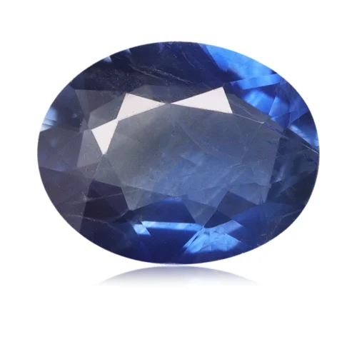 Saphir bleu ovale gemme de 0,73 carat