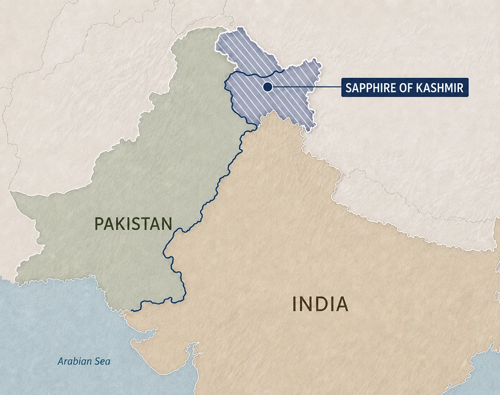 Kashmir sapphire map